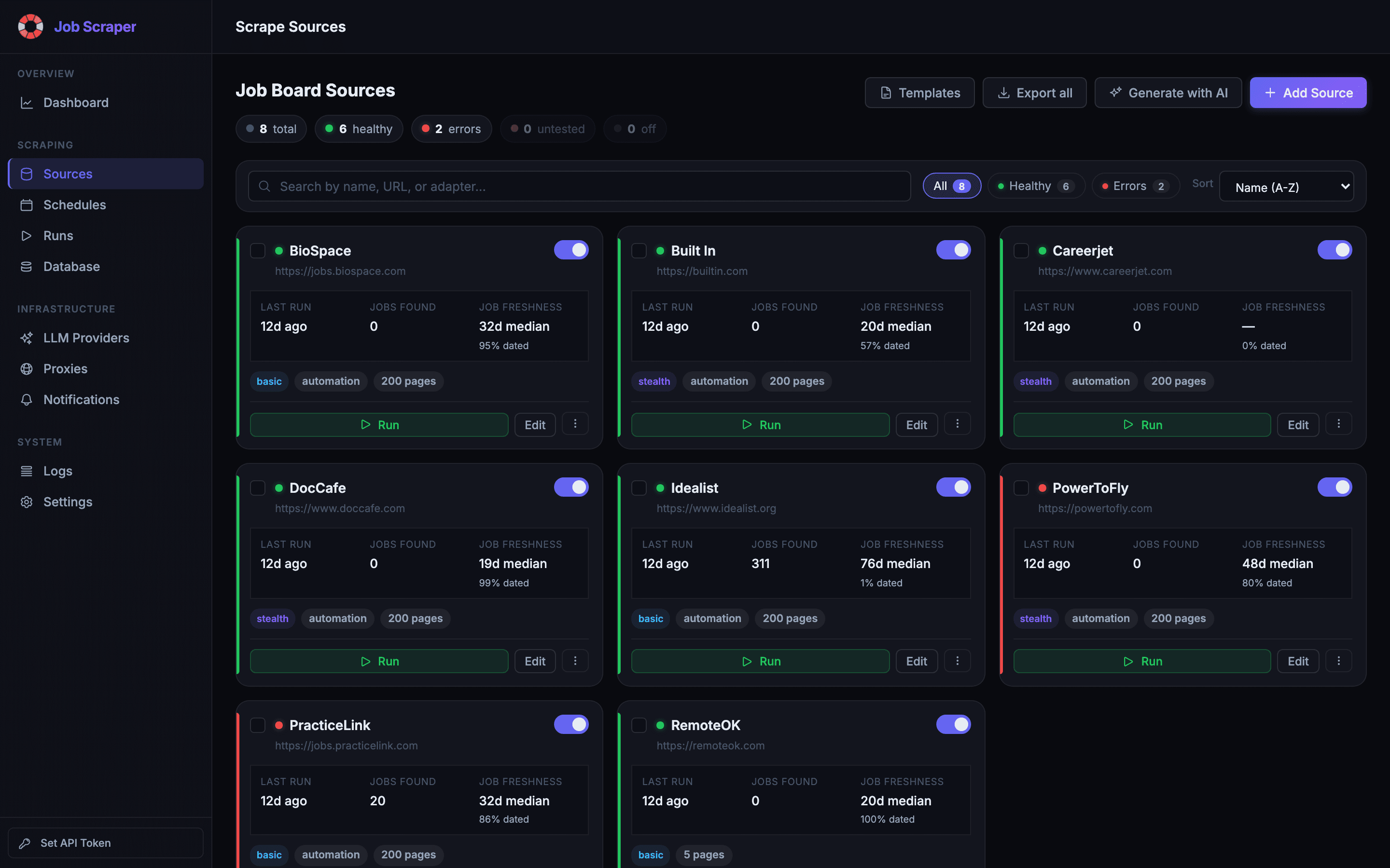 AI-Assisted Job-Scraping Platform — preview